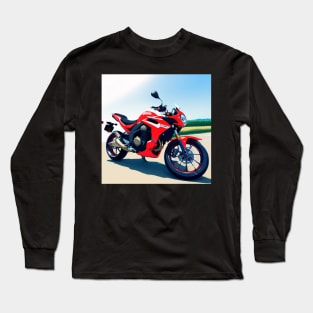 Red Sportbike Motorcycle Long Sleeve T-Shirt